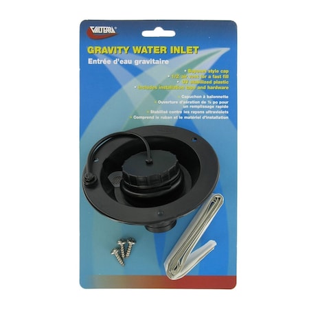Valterra GRAVITY WATER INLET, BLACK, CARDED A01-2003BKVP